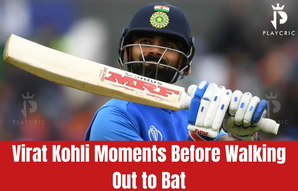 Still from the Virat Kohli action goes viral video showing his ritual.