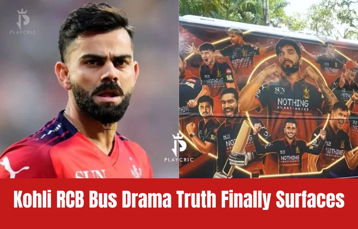 Virat Kohli RCB Bus IPL 2026: Full bus artwork shows Kohli after cropped images sparked controversy online.