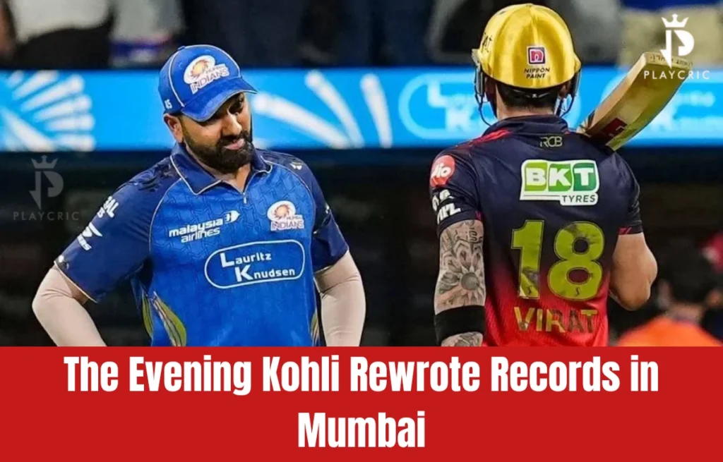 Kohli IPL 2026 records: Virat Kohli historic innings vs MI at Wankhede with record milestones and partnership achievements.