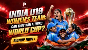 India U19 women’s cricket team celebrating their Under-19 Women’s T20 World Cup victory.