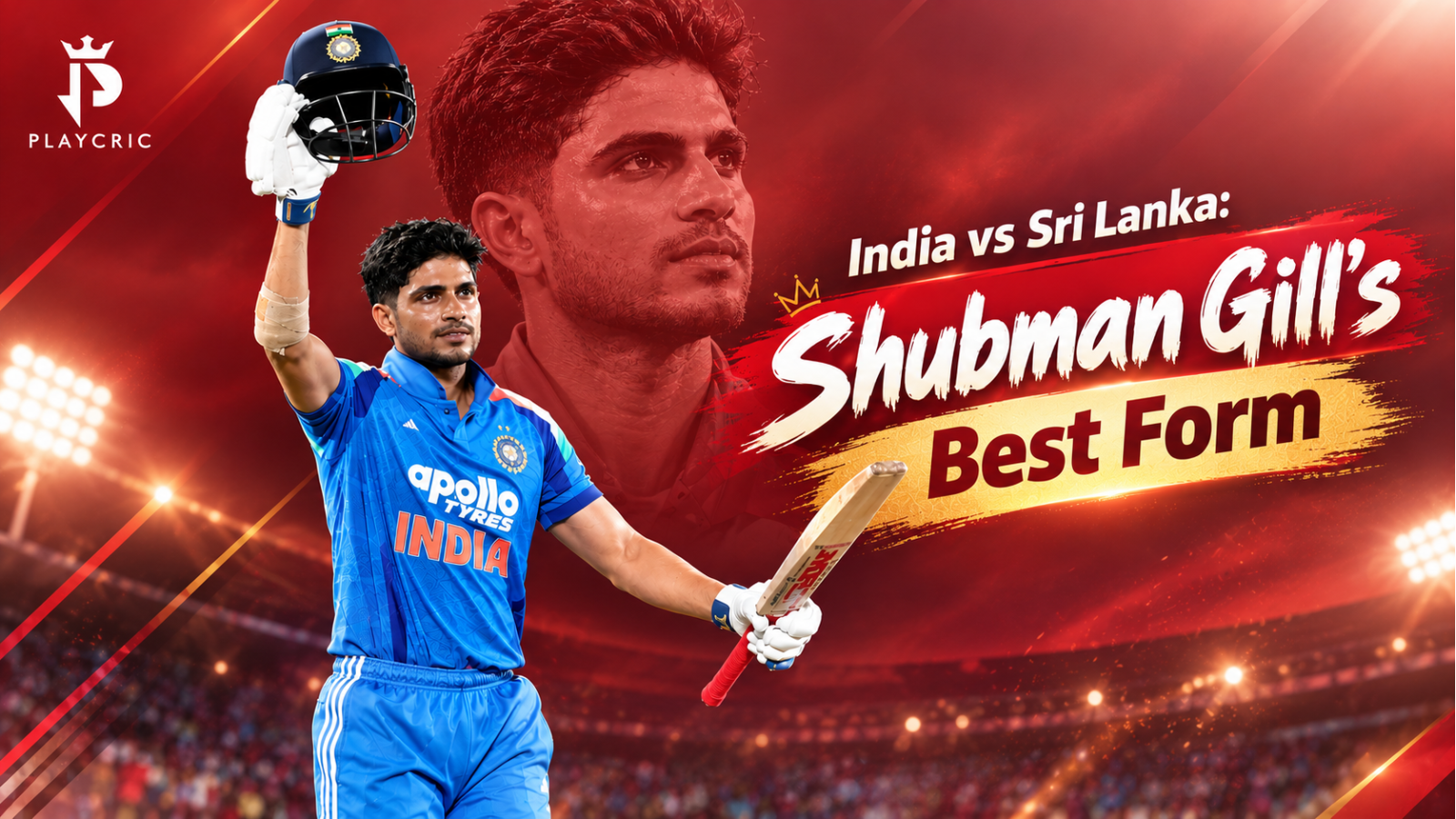 Shubman Gill batting during the India vs Sri Lanka series